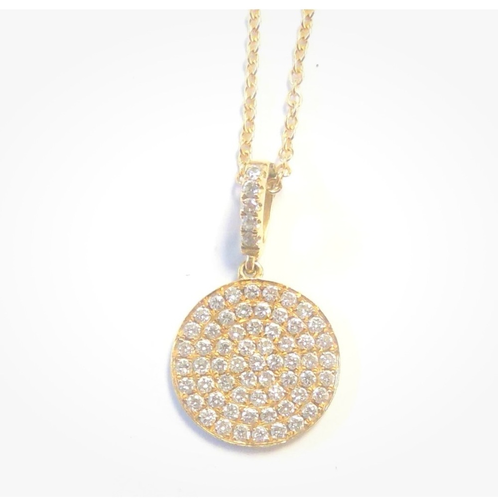 Beautiful 18k solid gold .49 ctw and Genuine Pave Diamond Pendant necklace 💎 - Picture 4 of 16